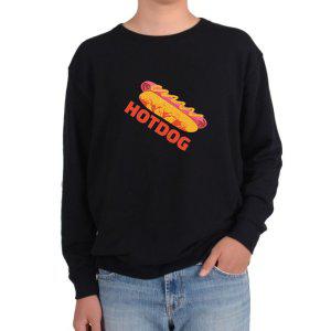 기모맨투맨 핫도그 소시지 소스 콜라그림 전색상 사이즈