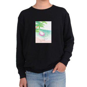 기모맨투맨 고양이 튜브 해변 야자수그림 전색상 사이즈