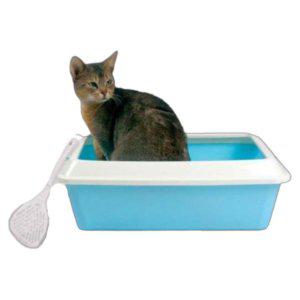 고양이 평판형 화장실 1P 스쿱 포함 실내 토일렛 배변