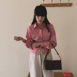 스트라이프 셔츠 온나핏 쉬폰블라우스 반팔블라우