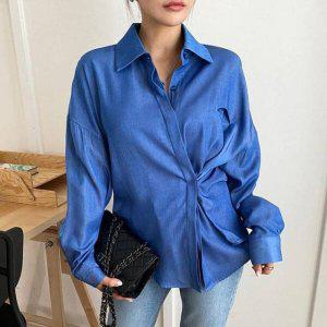 온나핏 여름블라우스 퍼프블라우스 청남방 반팔블