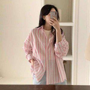 퍼프블라우스 포렌델 반팔블라우스 배색 펀칭블라