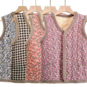 빅사이즈여성조끼 할머니조끼 융털조끼 예쁜 조끼