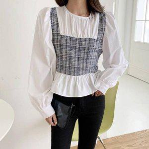 레이스블라우스 펀칭블라우스 민소매블라우스 트위