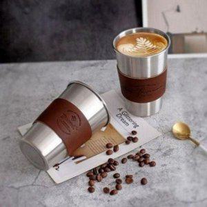 텀블러 물병 보냉 가죽 리유저블 고급레터링 스텐 보온 홀더