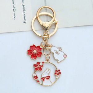 키링월드 토끼 꾸미기 키홀더 가방 고리 벚꽃키링