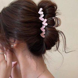 집게 핀 올림 핑크 클래식 예쁜 헤어 하트