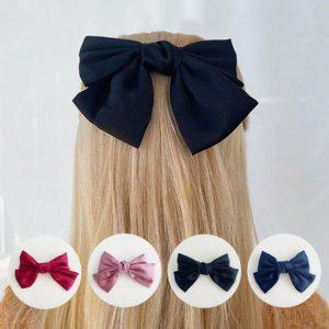 왕리본핀 빅리본핀 실크 반묶음 헤어핀 머리핀 골프