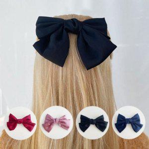 왕리본핀 빅리본핀 실크 반묶음 헤어핀 머리핀 골프