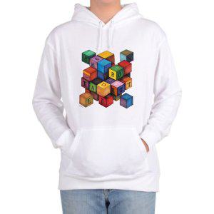 후드티 전사이즈 색연필그림 큐브 사각블럭