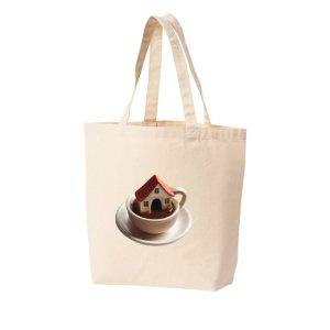 에코백 다양한 사이즈 3D 커피 하우스 찻잔 카페