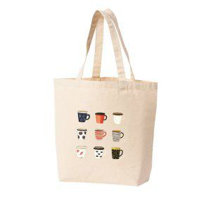 에코백 다양한 사이즈 컵종류 커피 라떼 카페상징