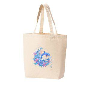 에코백 다양한 사이즈 돌핀 파도 돌고래 점프 바다