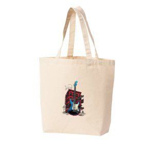 에코백 다양한 사이즈 기타 락 빨간건물 음악 악기