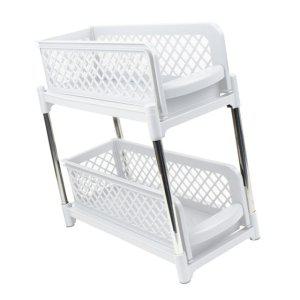 주방선반 업소용작업대 양념통 수납 스텐작업대 업소용 그릇 언더 정리대 슬라이딩 다용도선반 화이트