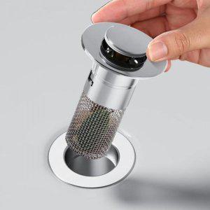 고급 원터치 화장실 세면대 팝업식 트랩 만능 배수구