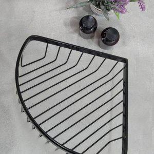 스텐 다용도 주방선반 블랙 욕실코너선반 스텐 바구니