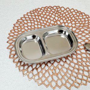 식접시 2구간 스텐 디저트접시 샐러드볼 간식판 식판