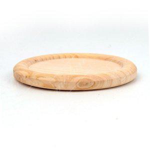 순수편백나무 원형컵받침 티코스터 홀더형