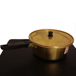 노란색 편수냄비 20cm 손잡이 라면 조리용 냄비 주방 필수품