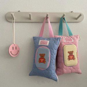 베니유니 베니티슈 파우치 캠핑 욕실 주방 유모차 누빔 패브릭 파우치 물티슈 티슈 케이스