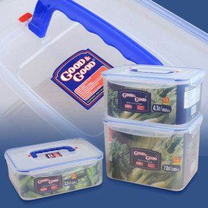 굿앤굿 손잡이 밀폐용기 4.7L 반찬통 김치통 야채통