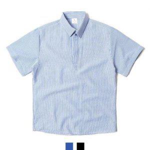 남자셔츠 여름카라티 반팔셔츠 헨리넥 줄지남방