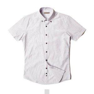 체크 남자와이셔츠 남자반팔와이셔츠 화이트 남자