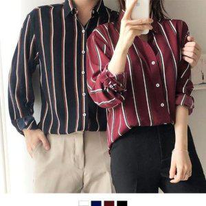 스트라이프 웨딩촬영커플룩 커플시밀러룩 파자마