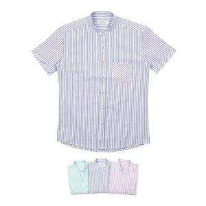 슬림핏셔츠 반팔와이셔츠 차이나카라셔츠 스트라이