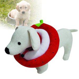 애완견넥카라 넥쿠션 플라스틱 보호넥 딸기 넥카라 M