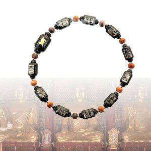 부처 행운부적 팔찌 천연 옻칠 만복부 띠 염주 (대) 소