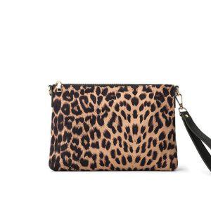 캐주얼 감성 호피 포인트 크로스백 클러치백 파우치백