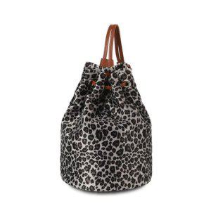 트렌디한 레오파드 슬링백 원통 버킷백 복조리가방