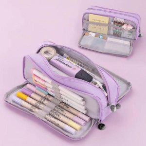 다목적 필통 마카롱 디자인 중학생 고등학생 수납용 파우치