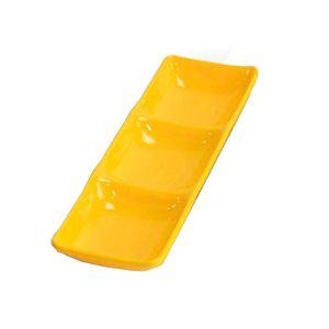 업소용 멜라민 3칸 웰빙접시 노랑색 식당 소스 한식