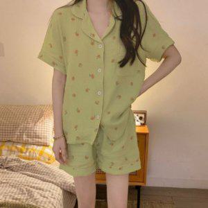 잠옷세트 복숭아패턴 데일리룩 JSC-d0163