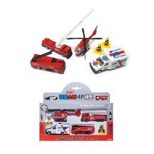 자동차 경찰 미니카 소방 차 4p new 작동