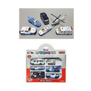 작동완구 풀백 세트 헬기 차 자동차 출동 경찰