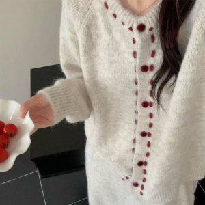 두꺼운가디건 스티치 가디건 가을가디건 여성긴팔