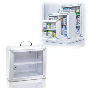 벽걸이형 구급상자 휴대용 약통케이스 가정 사무실용 비상 응급함 알루미늄 약정리 보관 수납함(소형)