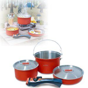 캠핑 스텐 코펠세트 통3중 냄비 후라이팬 세라믹코팅 차박 야외 피크닉 주방 요리 취사 식기 조리 도구