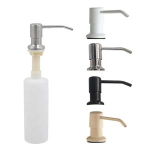 주방 싱크대 비누 디스펜서 ABS 병 디스펜서 세제 액체 비누 로션 디스펜서 손누름형 스테인리스 스틸 헤드
