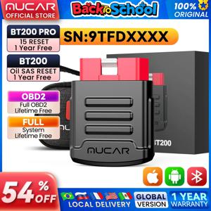MUCAR BT200 자동차 진단 도구 Obd 2 모든 자동차 용 Bluetooth Wifi 스캐너 자동 Obd2 테스터 15 진단 재설정