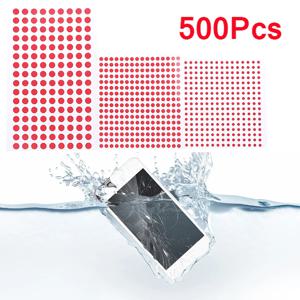 물 손상 보안 라벨, 휴대폰 보증 표시기 센서 수리 스티커, 500 개