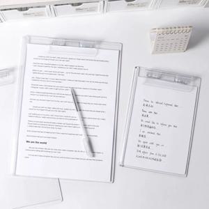 A4 A5 클립 보드 아크릴 투명 A4 클립 보드 A5 종이 홀더 메모 양식 문서 용 프로파일 클립이있는 쓰기 보드
