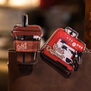 카드 애호가 토마토 소스 소녀 아크릴 클립 커피 올드 타임 시리즈, 빈티지 드립 사무용품, 접착 핸드북 소재, 2 개