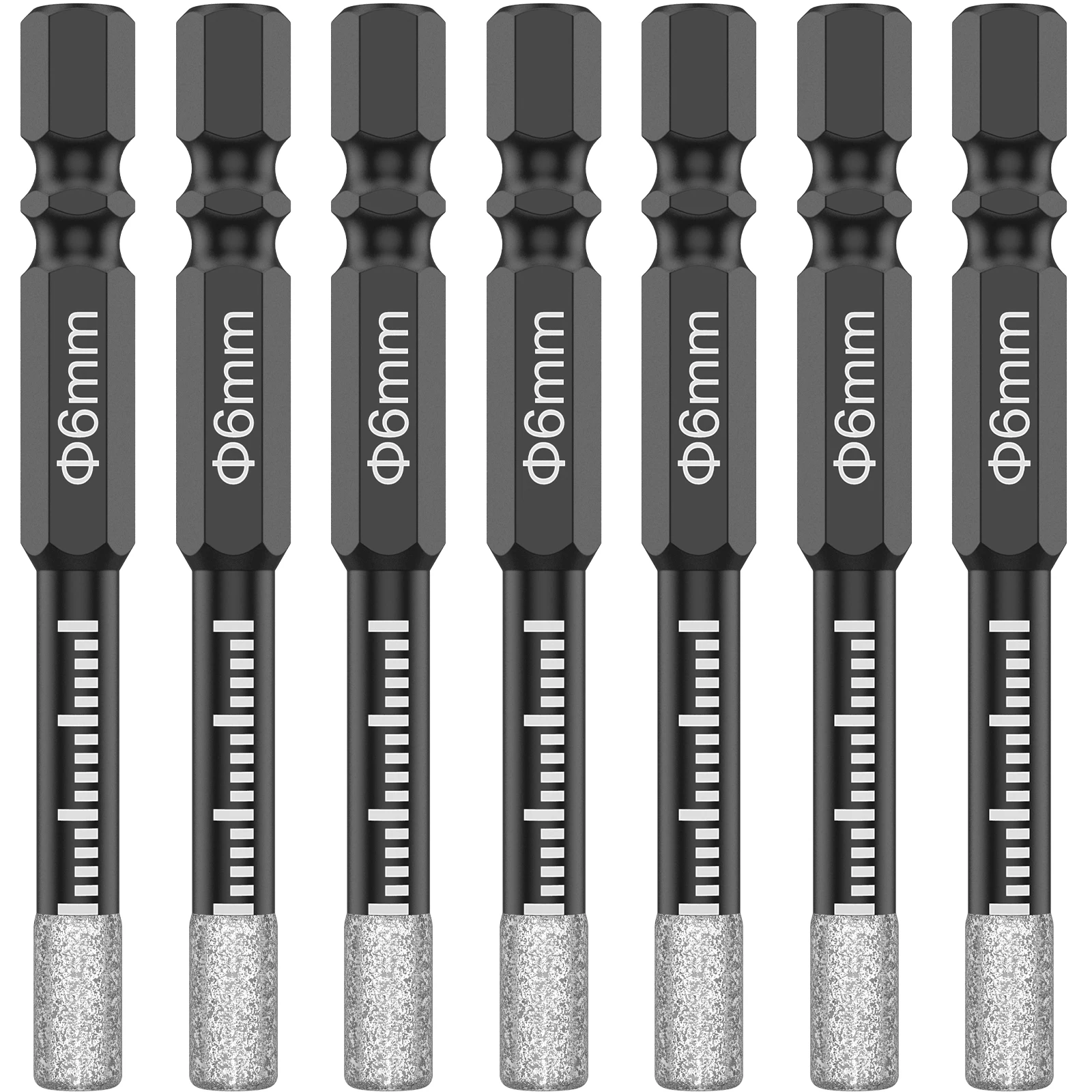 7Pcs 6mm 건식 다이아몬드 드릴 비트 세트 진공 Brazed 코어 드릴 비트 키트 도자기 화강암 타일 대리석에 대 한 빠른 변경 육각 생크