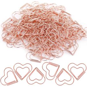 50 개/대 금속 종이 클립 하트 미니 바인더 클립 북마크 책 바인딩 참고 장식 편지지 학교 사무실 바인딩 용품