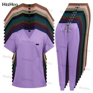 간호사 액세서리 새로운 패션 외과 유니폼 여성 임상 간호 소아과 작업복 망 스크럽 병원 스크럽 세트